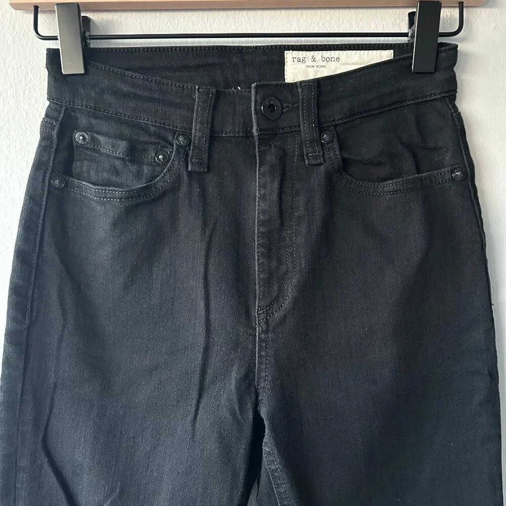 Rag & Bone Nina Skinny Jeans Women 24 Black High Rise - Picture 5 of 11